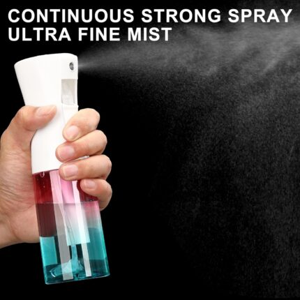 Hair spray bottle, ultra-fine continuous spray bottle (200 ml/7 oz), for hair styling, conditioning, cleansing and skincare - empty, reusable (gradient).